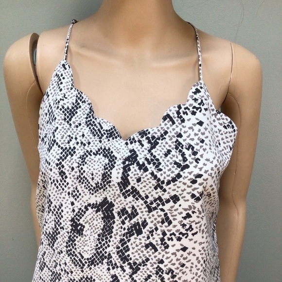 J. Crew Snake Skin Scallop Spaghetti Strap Cami Top - Picture 2 of 11